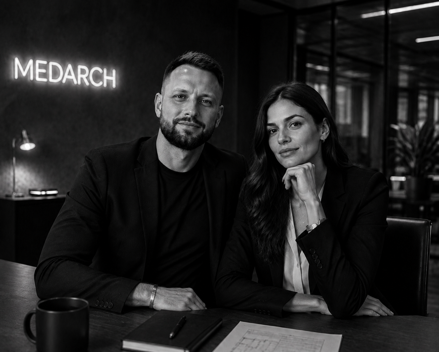 The Medarch bureau team in the meeting room